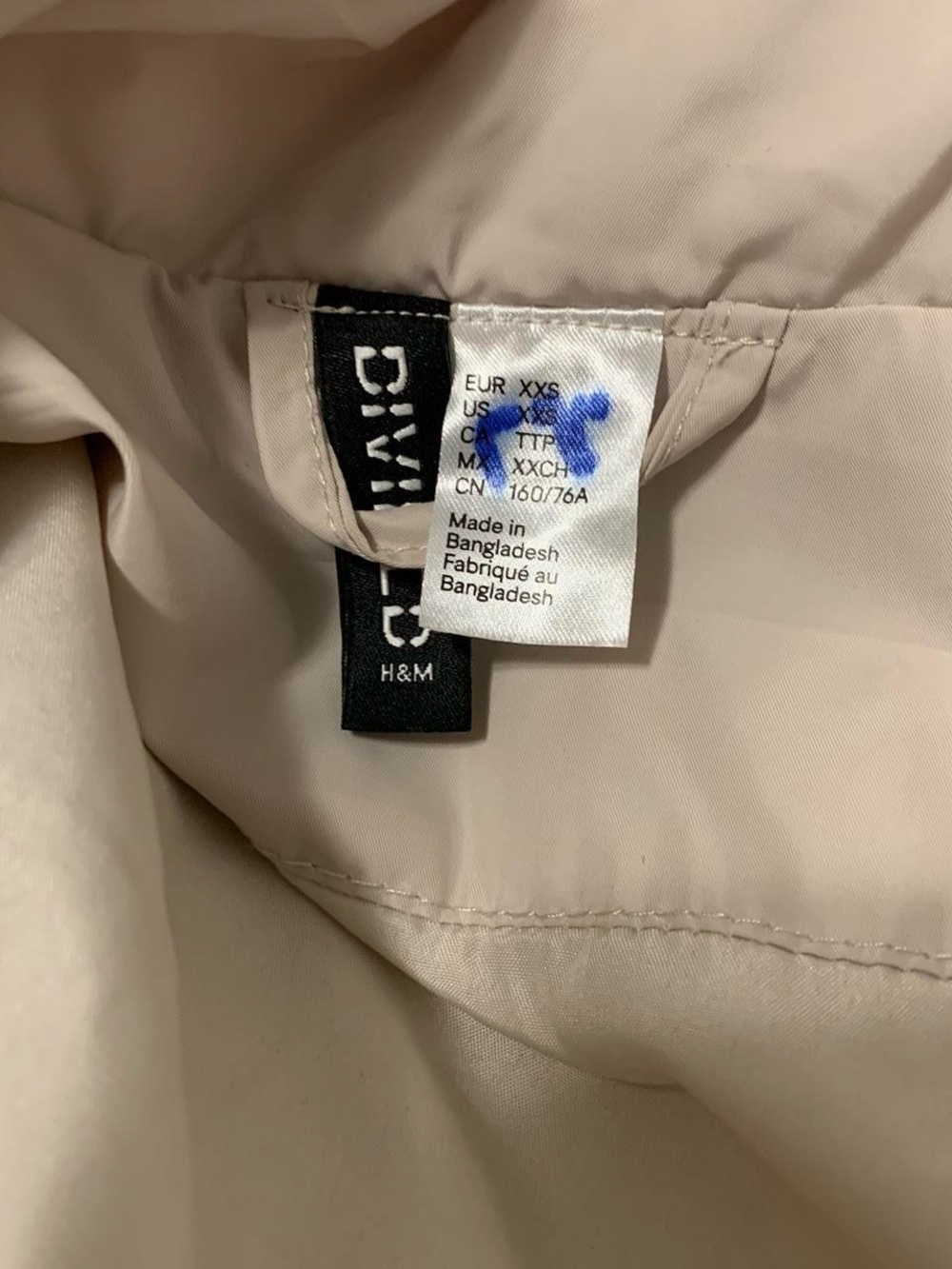 H&M Cream Short Puffer Jacket with High Collar - Picture 5 of 6